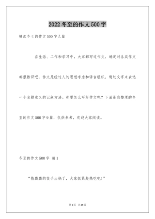 2024冬至的作文500字_11