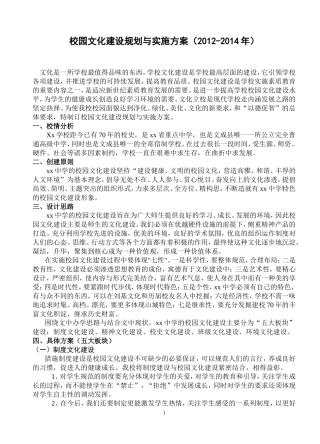 某校校园文化建设规划与实施方案