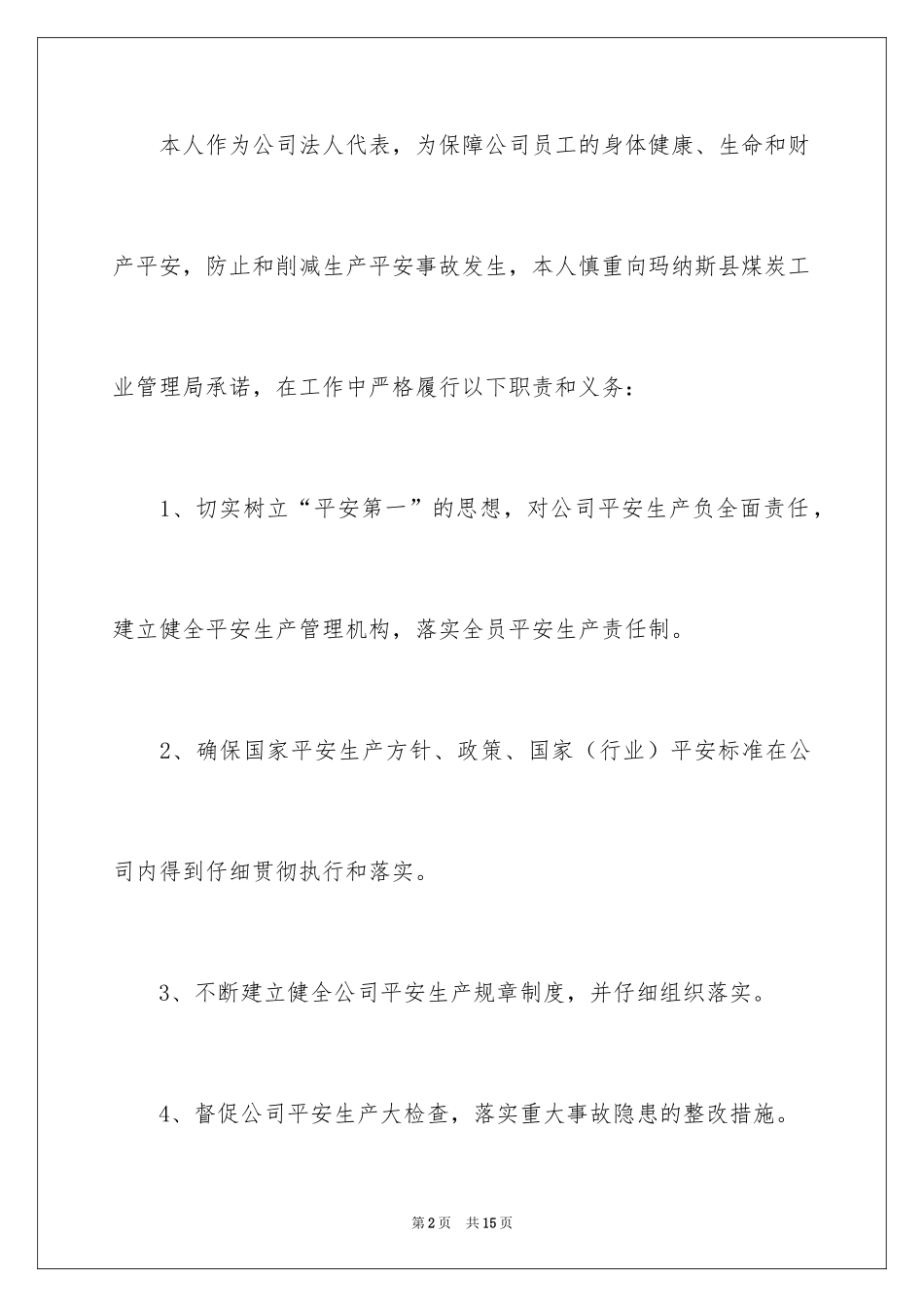 2024公司法人承诺书_第2页