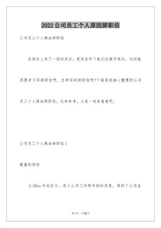 2024公司员工个人原因辞职信_20