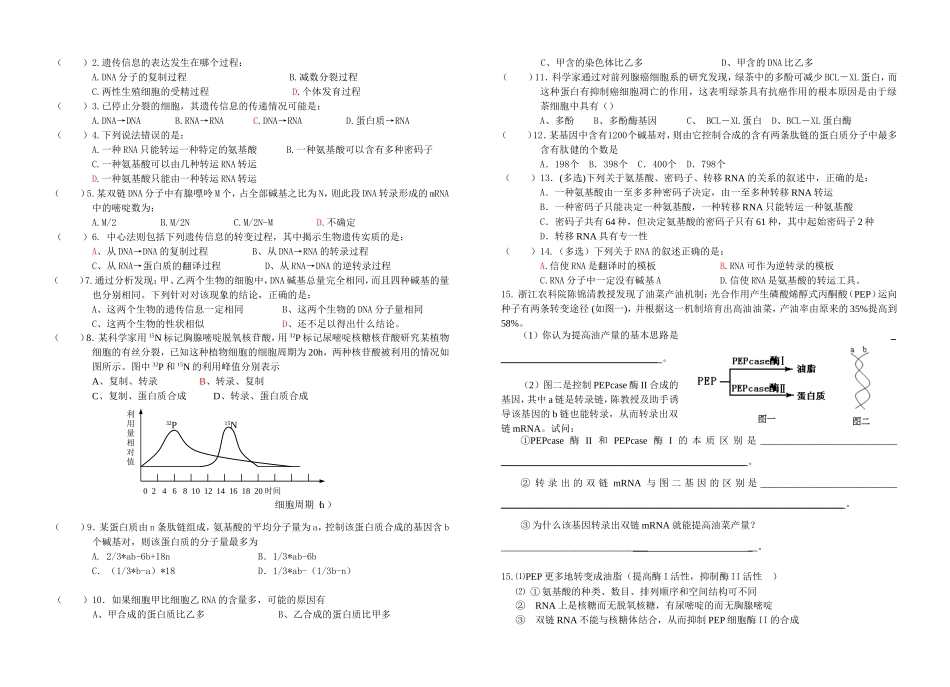 生物一轮复习教学案13DNA的结构和复制_第2页