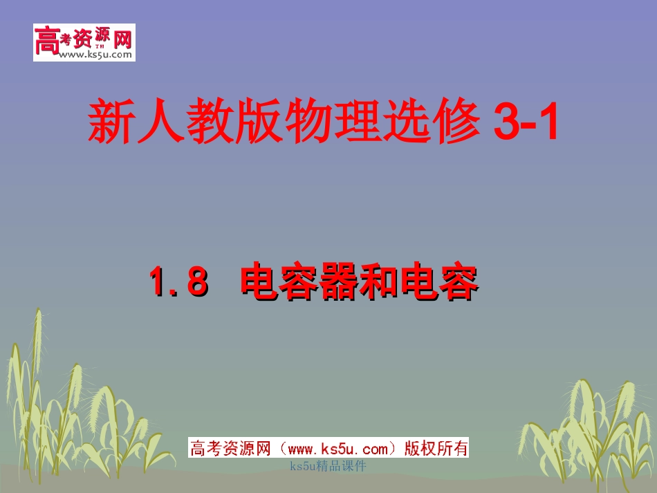 电容器和电容课件新人教版选修_第1页