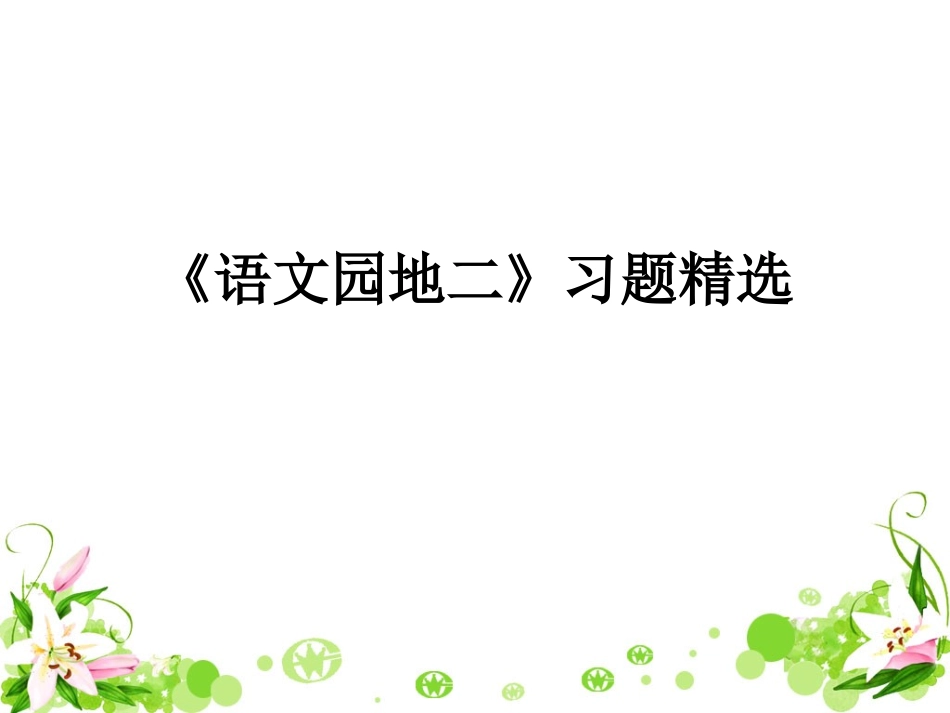 《语文园地二》习题精选_第1页