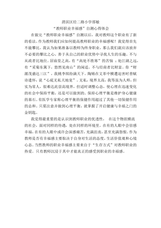 教师职业幸福感