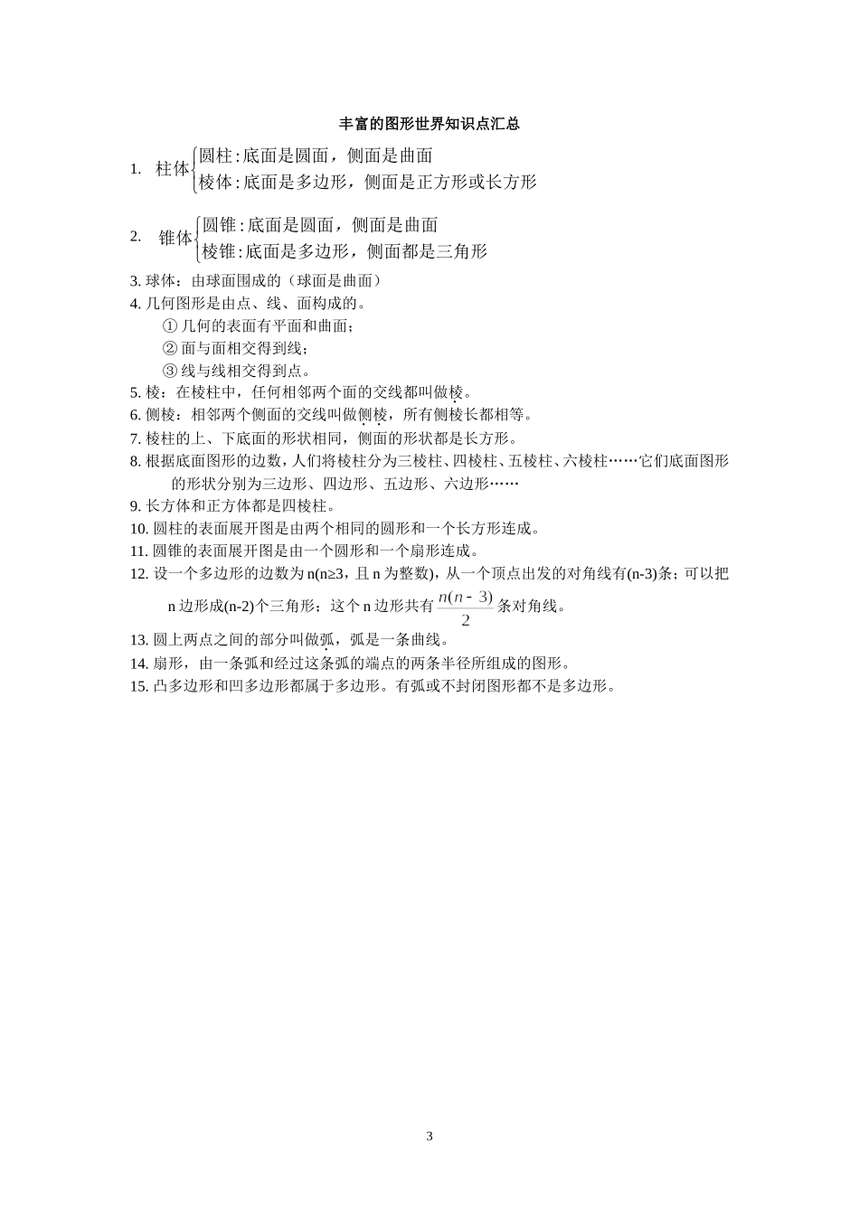 丰富的图形世界知识点汇总_第1页