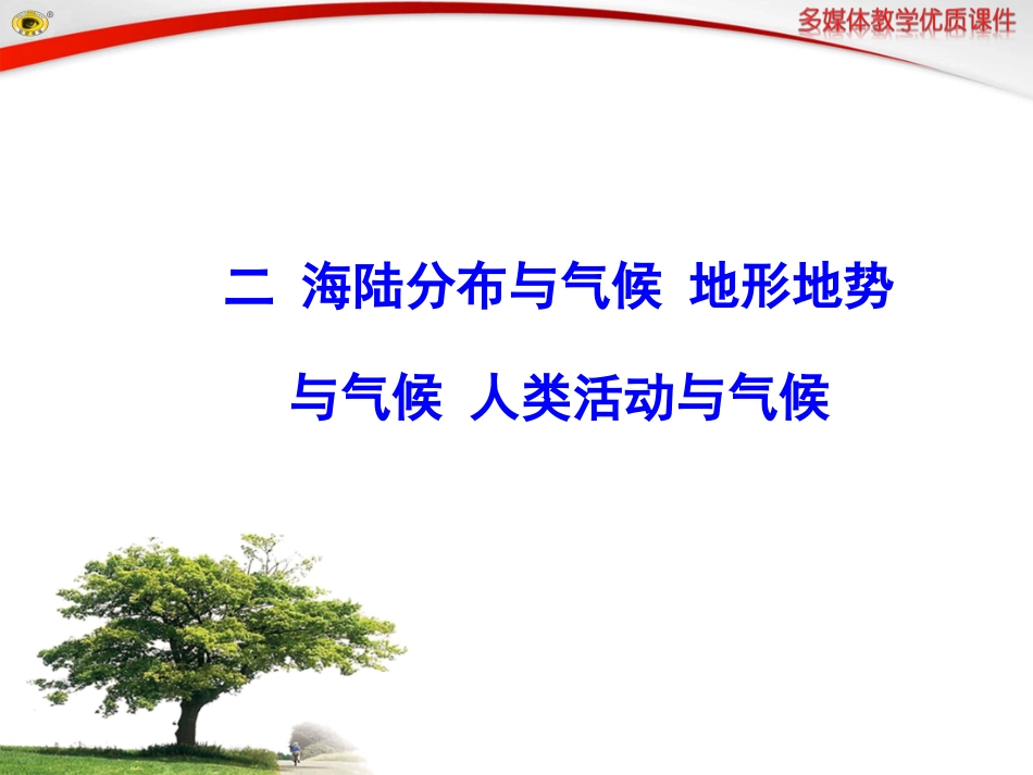 二海陆分布与气候地形地势与气候人类活动与气候_第1页