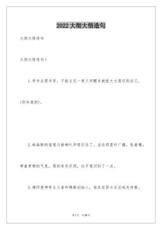 2024大彻大悟造句