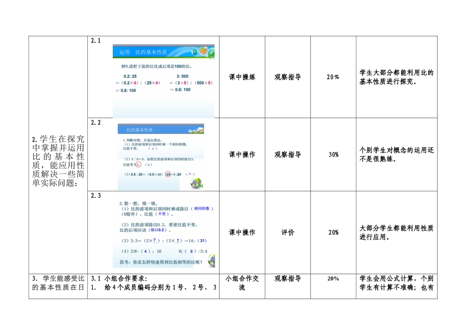 比例的基本性质评价表_第2页