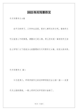 2024冬天写景作文_89