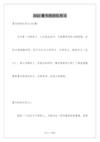 2024夏天的回忆作文_6