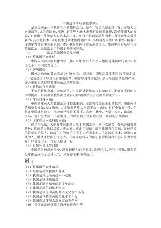 中国足球落后的根本原因
