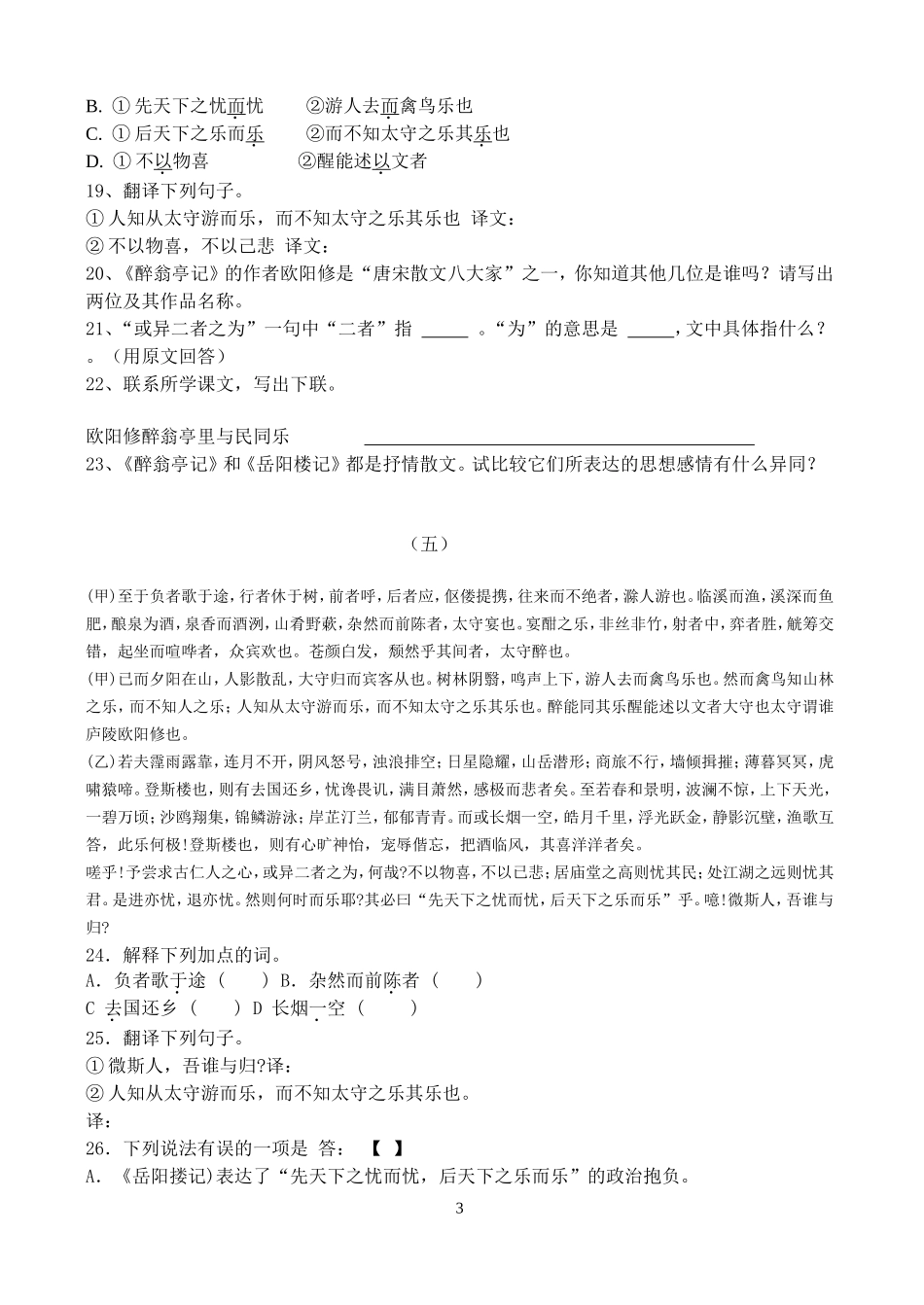 醉翁厅记和岳阳楼记对比阅读（樊文正）_第3页
