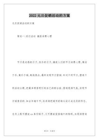 2024元旦促销活动的方案