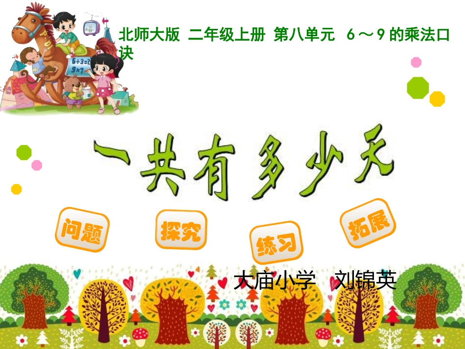 二年级（3）班数学教学课件《一共有多少天》（大庙镇中心小学刘锦英）_第1页