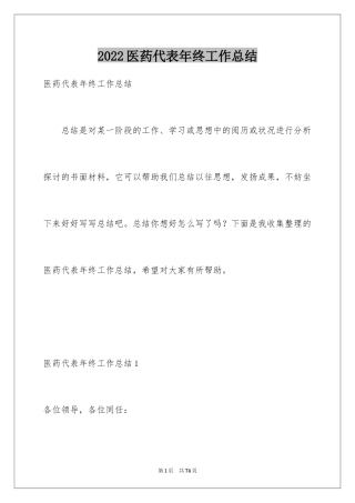 2024医药代表年终工作总结_1