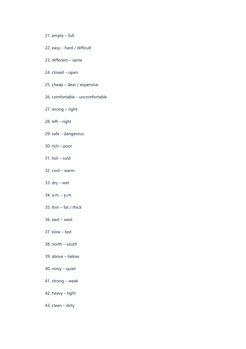 小升初英语重点反义词（组）1_第2页