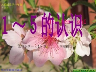 《1-5的认识及书写》教学课件