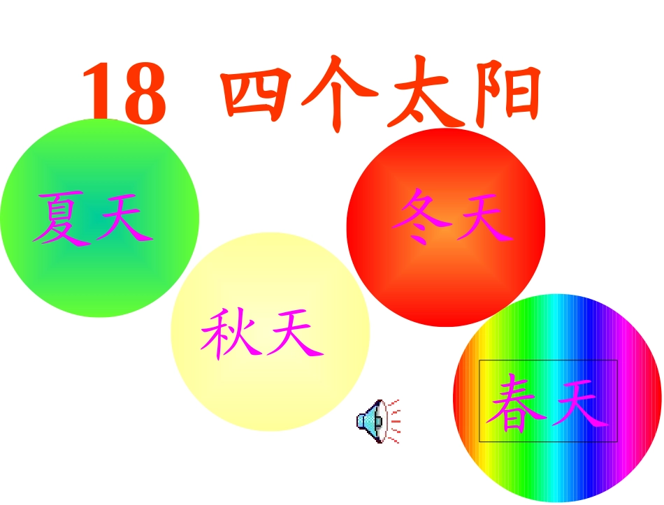 小学语文一年级课件-四个太阳1_第1页