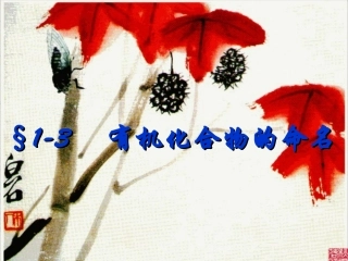 有机化合物第三节有机物的命名(1)3.8