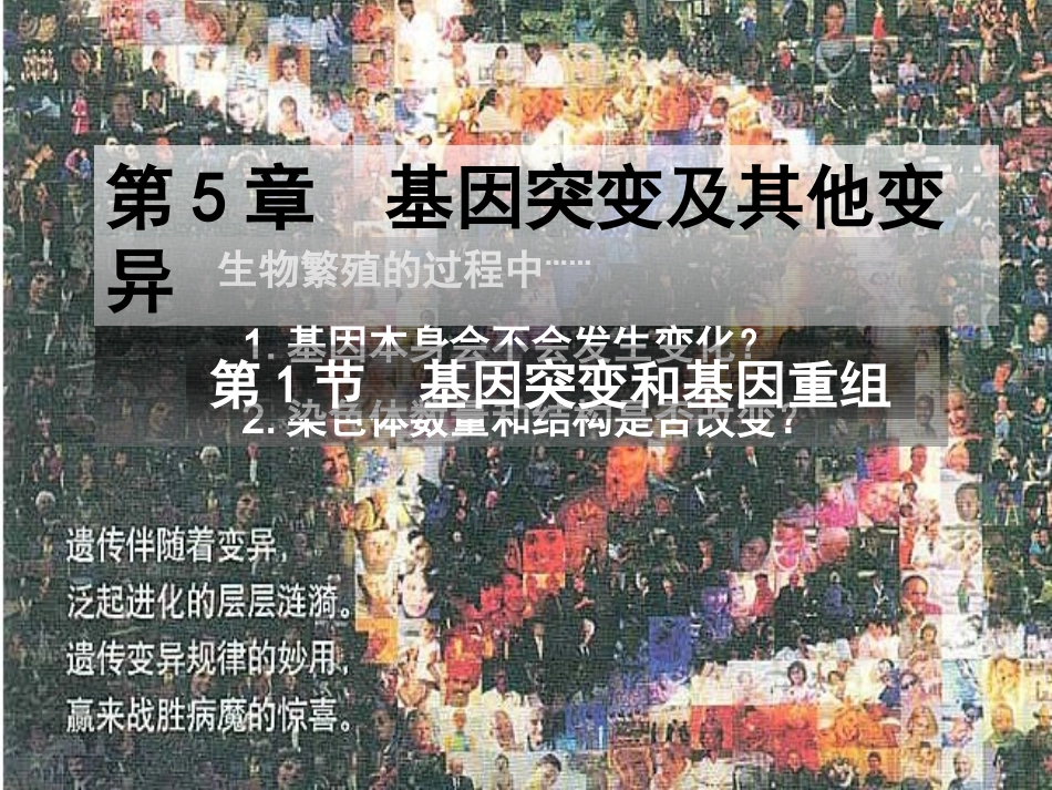 §5-1基因突变和基因重组_第1页
