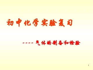 气体的制备和检验复习课1