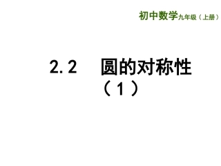 5.2圆的对称性