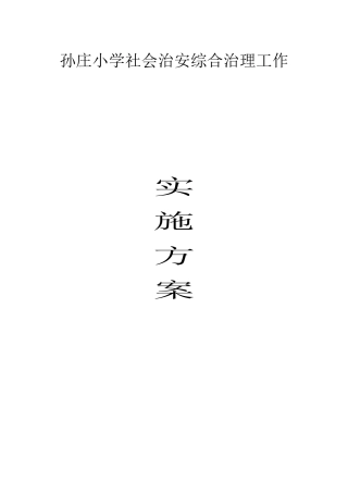 孙庄小学社会治安综合治理工作实施方案