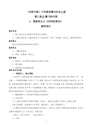 《共同的责任》教学设计