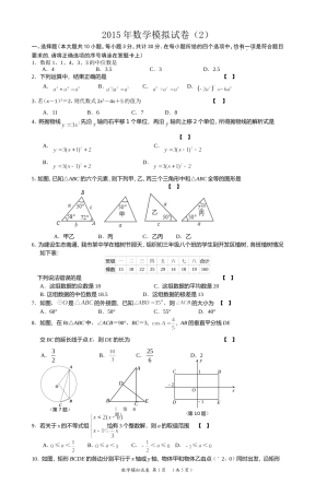 2015年数学模拟试卷(2)