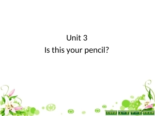 unit3七年级英语