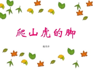 爬山虎的脚--魏秀萍