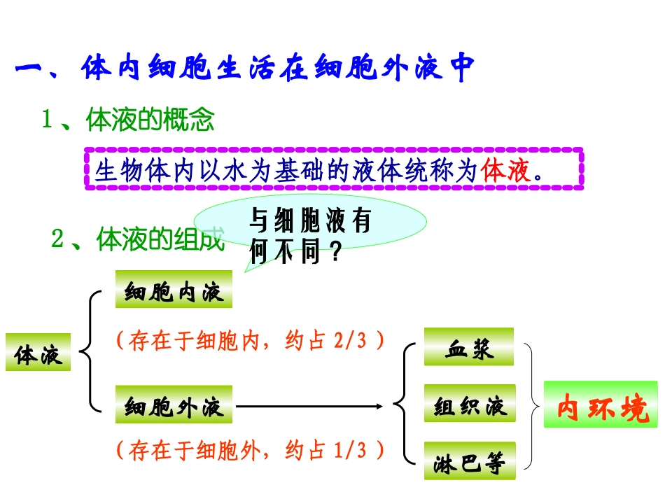 人教版教学课件必修三第一章第一节细胞生活的环境_第3页