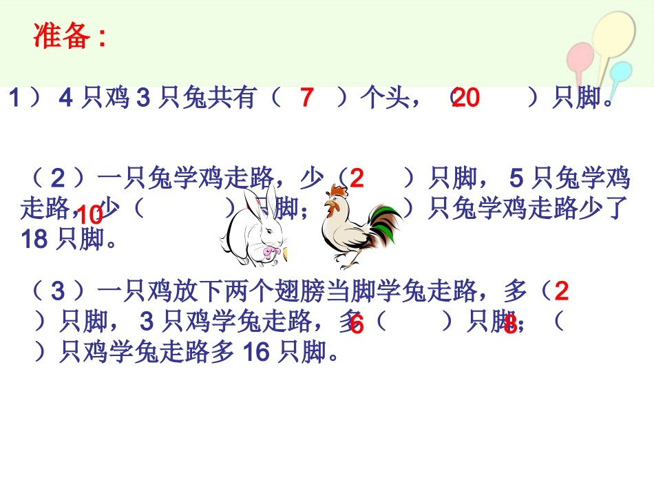 修改的鸡兔同笼课件_第2页