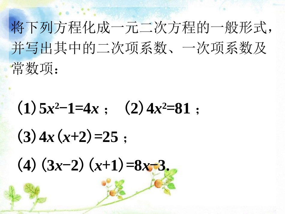 课外例题-一元二次方程_第1页