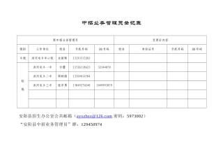 洪河屯中招业务管理员