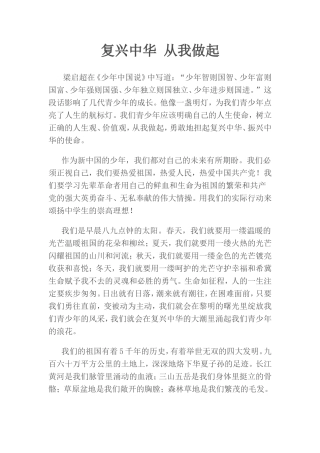 复兴中华____从我做起