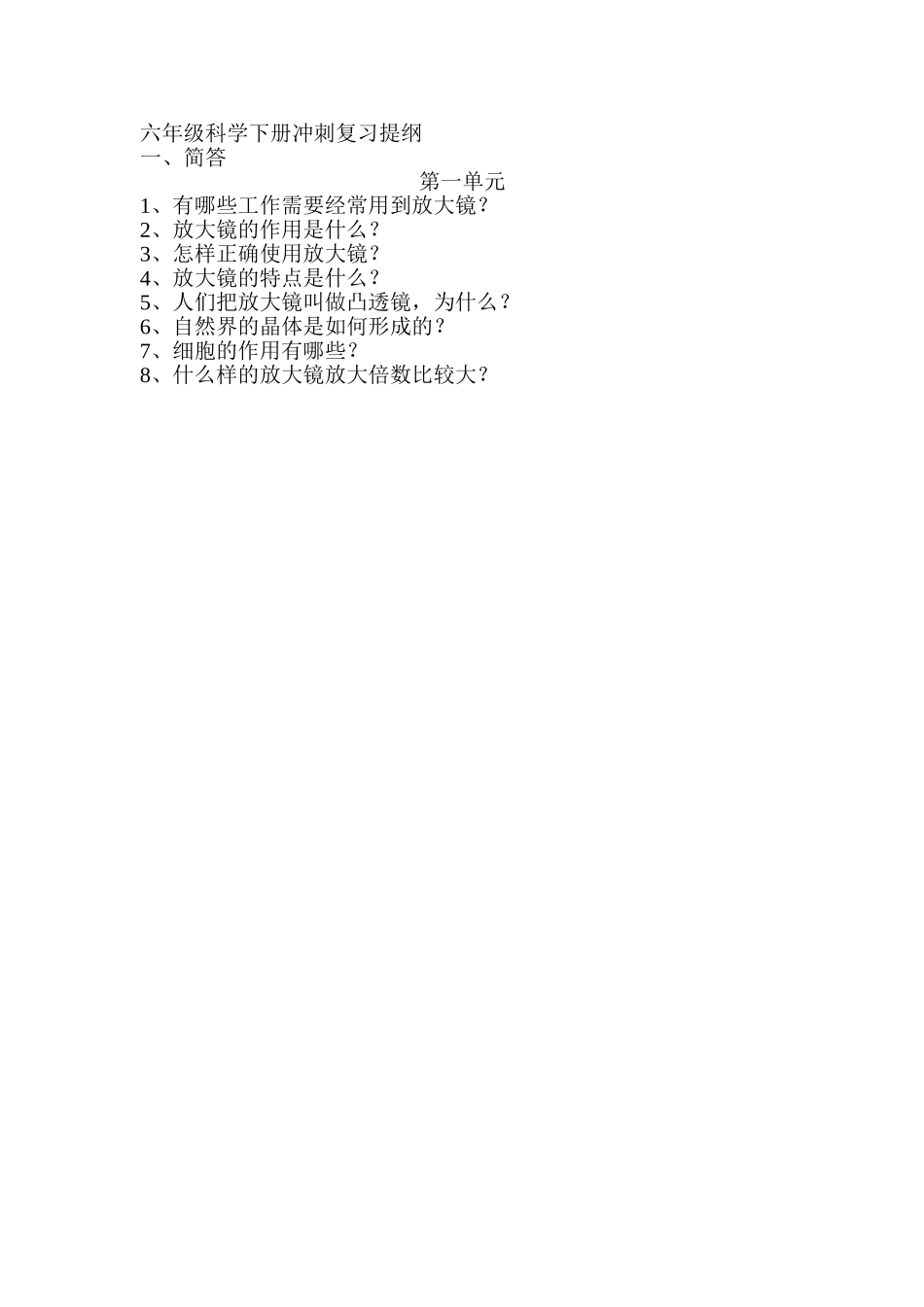 冲刺复习提纲_第1页