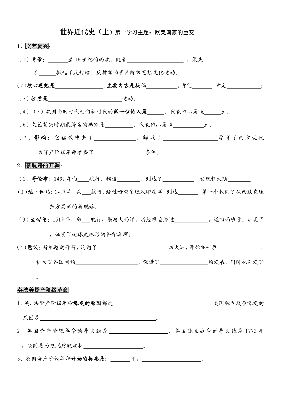 1.九年级历史知识点背诵_第1页