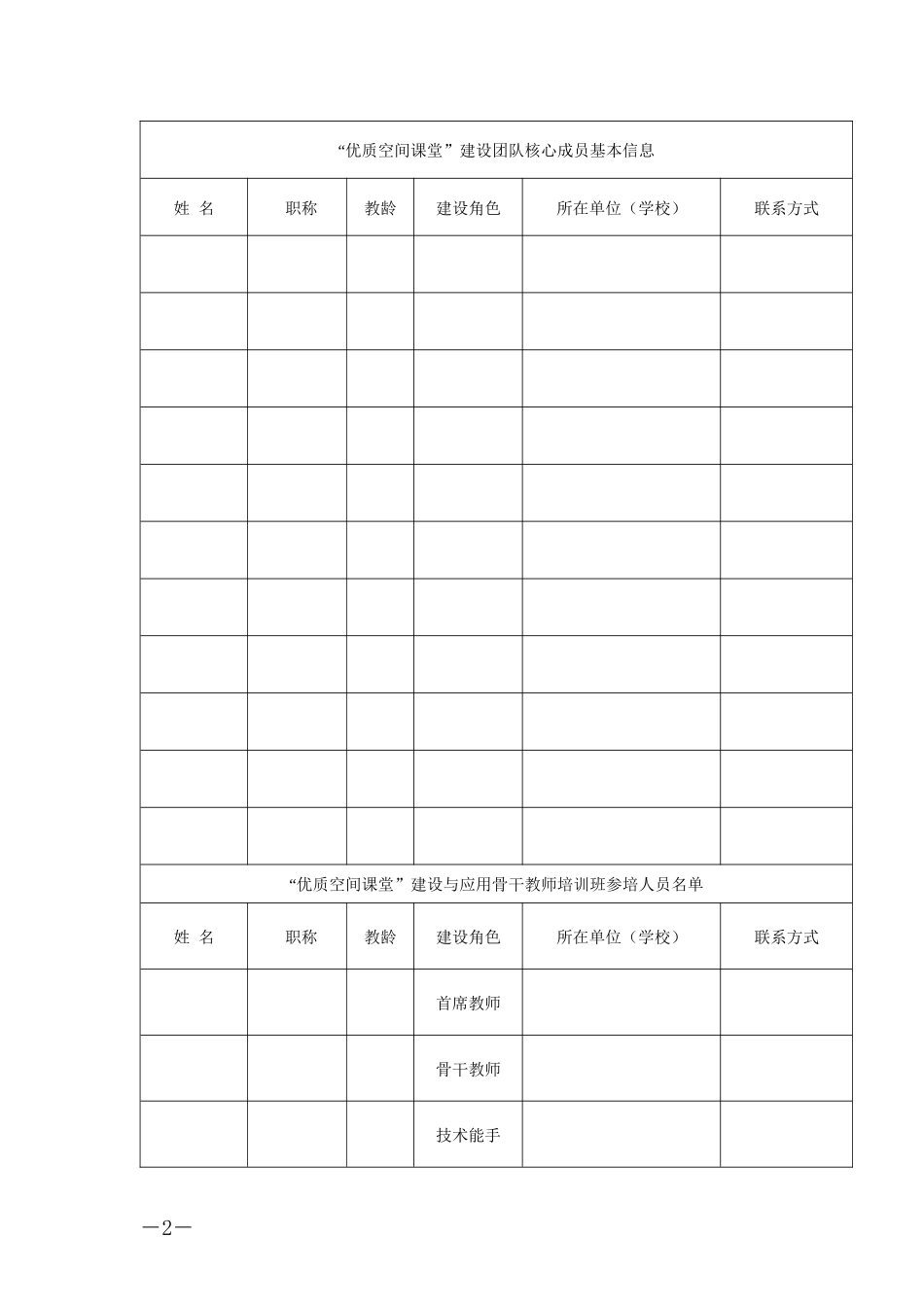 湖南省中小学“优质空间课堂”首席教师申报表_第2页
