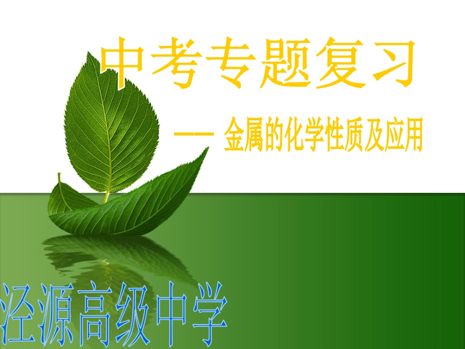 金属化学性质应用复习课的_第1页