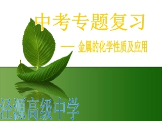 金属化学性质应用复习课的