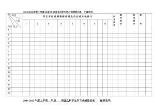 20班音乐成绩登记表