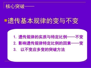 基因自由组合定律的变与不变