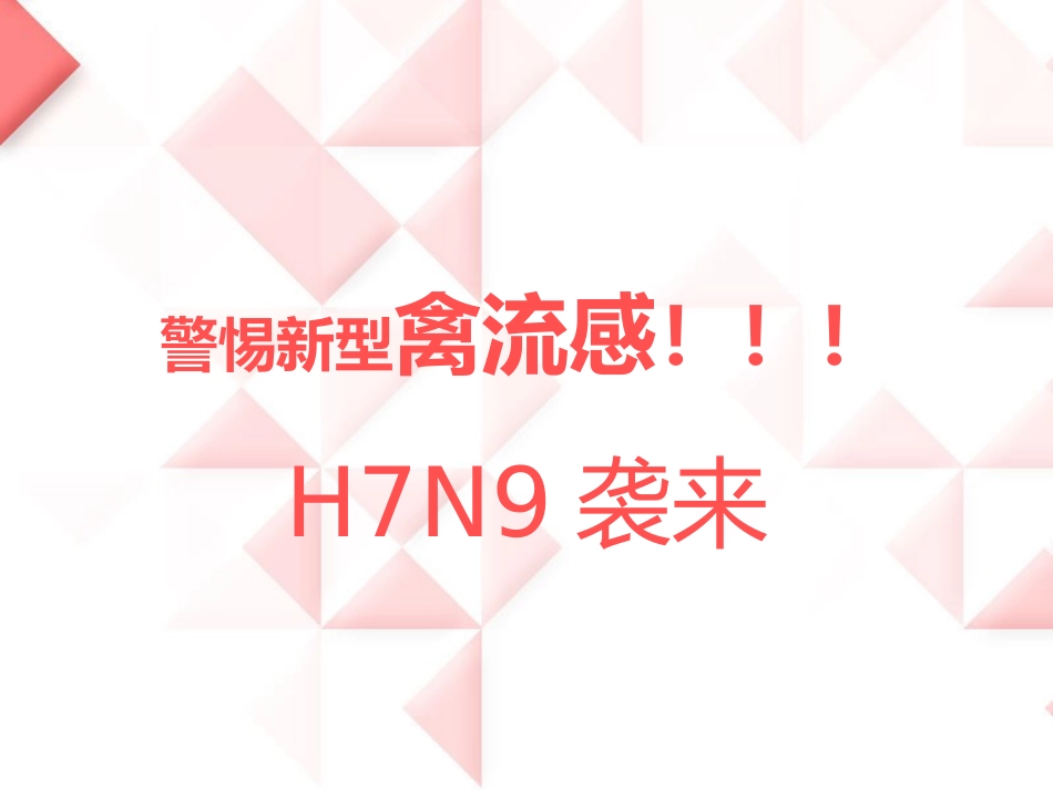 小学生主题班会：警惕新型禽流感_第1页