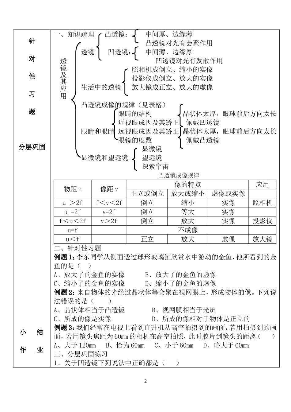 透镜及其应用教案_第2页