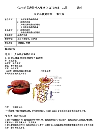 人体内的废物排入环境