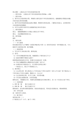 小学人教四年级数学1格表示多个单位的条形统计图