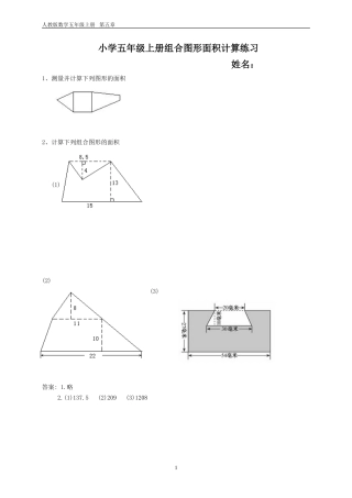 第五章组合图形面积计算习题精选