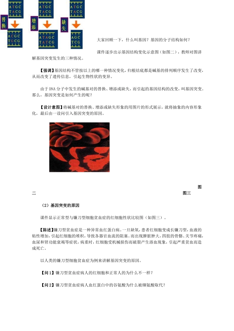 “基因突变和基因重组”的教学设计_第3页