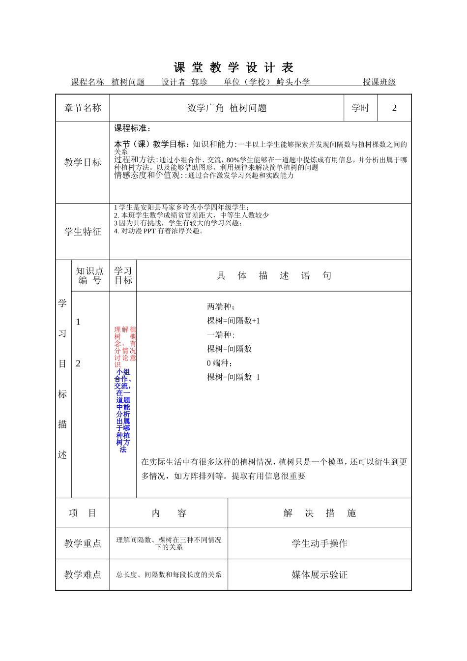 郭珍课堂教学设计表_第1页